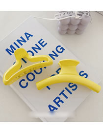 Fashion Hollow Clip-lemon Yellow Candy-colored Large Plate Hairpin (single Price)