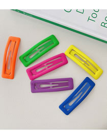 Fashion Fluorescent Color Square-6 Pieces Set Of 6 Fluorescent Hairpins