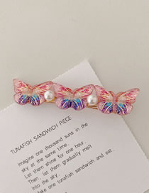 Fashion Three Butterflies-pink Purple Colorful Butterfly Rhinestone Clip