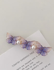 Fashion Three Butterflies-purple Colorful Butterfly Rhinestone Clip