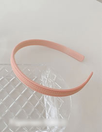Fashion Solid Color-pink Leather Lattice Pressure Hair Band