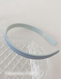 Fashion Solid Color-blue Leather Lattice Pressure Hair Band