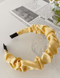 Fashion Yellow Simulated Silk Pleated Satin Color Headband