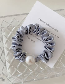 Fashion Blue Gray Pearl Satin Hair Rope