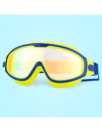 Fashion Blue And Yellow Electroplating High-definition Childrens Goggles