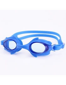 Fashion Blue Hd Anti-fog Five-pointed Star Printed Childrens Swimming Goggles