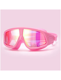 Fashion Electroplating Pink (block Bright Light) Electroplated Large Frame Waterproof And Anti-fog Gradient Childrens Swimming Goggles