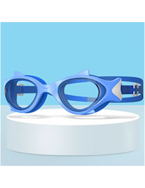 Fashion Sky Blue Hd Anti-fog Waterproof Fish-shaped Swimming Goggles