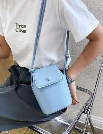 Fashion Light Blue Flap Geometric Shoulder Messenger Bag