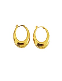Fashion Golden Trumpet Ring Water Drop Glossy Earrings