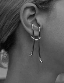 Fashion Silver Knotted Geometric Hollow Ear Pierced Ear Clip