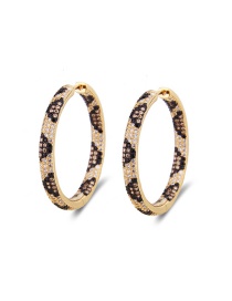 Fashion Leopard Print Three-row Zircon Leopard Narrow Earrings