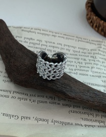 Fashion Silver Wide Multi-layer Chain Adjustable Opening Hollow Ring