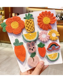 Fashion Knitted Fruit Flower [12 Pieces] Knitted Flower Fruit Animal Hit Color Bangs Velcro Suit