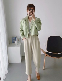 Fashion Green One Button Short Suit Jacket