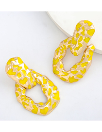 Fashion Yellow Alloy Oil Leopard Spot Earrings