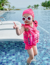 Fashion Triangle Flower Rabbit Ruffled Leaf Smiley Face Print Childrens Buoyancy One-piece Swimsuit