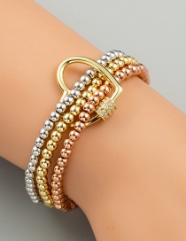 Fashion Love Copper Micro-inlaid Zircon Five-pointed Star Love Flower Bracelet Set