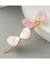 Fashion Pink Resin Butterfly Combined With Blonde Clip