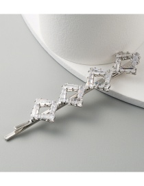 Fashion Silver Alloy Geometric Diamond Hollow Hairpin