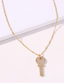 Fashion Key Lock-shaped Starfish Embossed Wings Key Diamond Alloy Necklace
