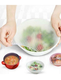 Fashion White 4-piece Set Of Silicone Food Plastic Wrap Multifunctional Bowl Cover