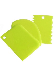 Fashion Green Three-piece Cream Plastic Cake Cutter Cream Scraper Tool