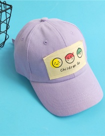 Fashion Taro Purple Childrens Baseball Cap With Smiley Letters