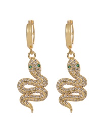 Fashion White Copper Inlaid Zircon Serpentine Earrings