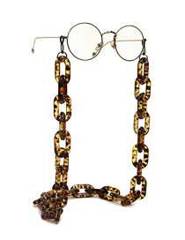 Fashion Amber Resin Acrylic Plastic Leopard Print Anti-slip Anti-lost Glasses Chain