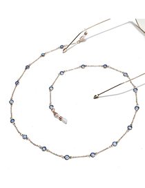 Fashion Blue Handmade Crystal Chain Alloy Glasses Chain