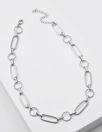 Fashion Silver Handmade Thick Chain Geometric Alloy Necklace