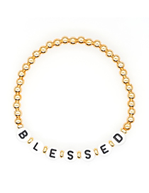 Fashion Letter Color Preserving Gold Plated Beads Beaded Letter Bracelet