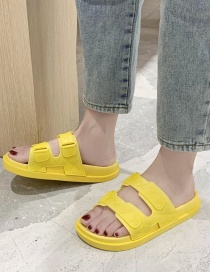Fashion Yellow Wettable Flat Round Slippers