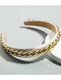 Fashion Creamy-white Fabric Chain Alloy Broadside Headband