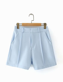 Fashion Blue Loose Suit Straight Shorts
