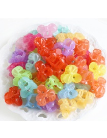Fashion Opp Bag-jelly Color Bow Tie 50 Pcs Resin Love Crown Mouse Bunny Clip Set
