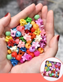 Fashion 50 Doudou Buckle Clips + 50 Small Flower Clamping Clips Resin Geometrical Contrast Color Gripper
