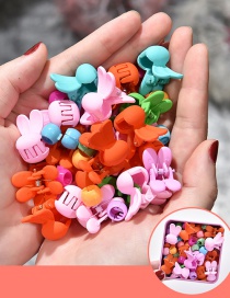 Fashion 25 Doudou Buckle Clips + 25 Rabbit Ears Gripping Clips Resin Geometrical Contrast Color Gripper