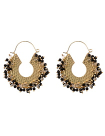 Fashion Gold Color Alloy Resin Beads Hollow U-shaped Earrings