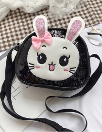 Fashion Black Sequined Rabbit Childrens One-shoulder Diagonal Bag