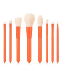 Fashion 8 Oranges Wooden Handle Aluminum Tube Makeup Brush Set