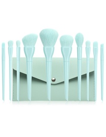 Fashion 10 Plain Blue Belt Bag Plastic Makeup Brush Set With Bag