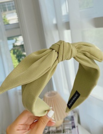 Fashion Green Fabric Bunny Ears Wide-brimmed Bow Headband