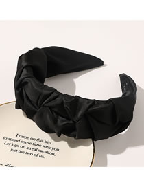 Fashion Pleated Black Pleated Fabric Striped Twist Broad-side Headband