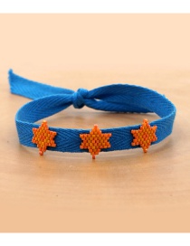 Fashion Five-pointed Star Orange Ribbon Rice Beads Hand-woven Star Geometry Childrens Bracelet