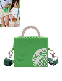 Fashion Green Silicone Print Kids Messenger Shoulder Bag