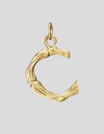 Fashion 14k Gold-c Stainless Steel Gilded Letter Cutout Pendant