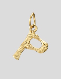 Fashion 14k Gold-p Stainless Steel Gilded Letter Cutout Pendant