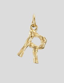 Fashion 14k Gold-r Stainless Steel Gilded Letter Cutout Pendant